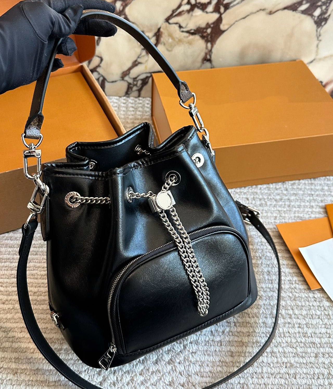 Luxury Hobo Bags For Women Designer Large Capacity Tote Handbags Classic Leather Shoulder Purses With Removable Pouch Fashion Travel Bag With Box Womans Purse PRPU - 8 of 8
