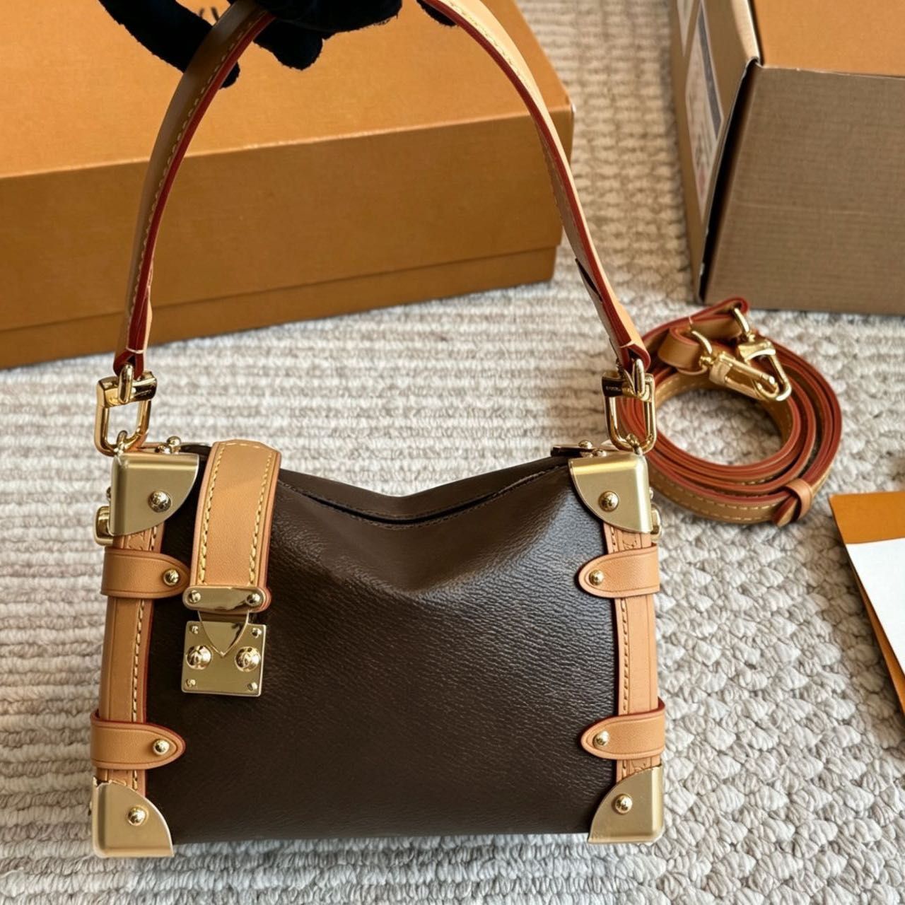 Luxury Hobo Bags For Women Designer Large Capacity Tote Handbags Classic Leather Shoulder Purses With Removable Pouch Fashion Travel Bag With Box Womans Purse PRPU - 4 of 8
