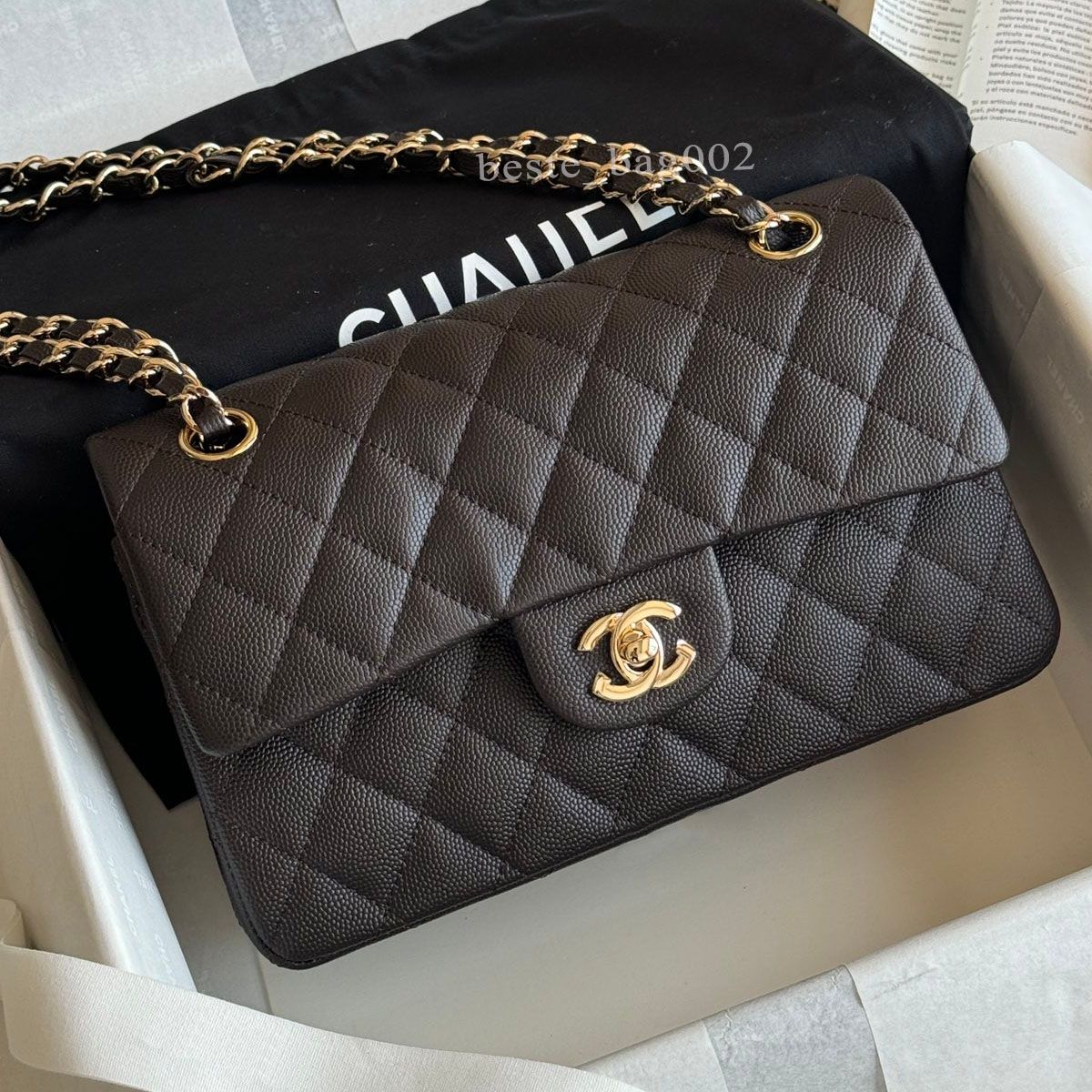10A Caviar cf Classic Designer bags Shoulder Bag Sheepskin Women's Crossbody Bags Diamond Pattern Metal Chain Doube C Letters Flap Closure Handbag 25 bag tote bag 01 - 2 of 9