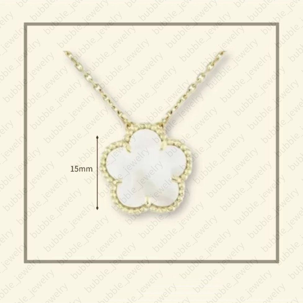 high quality clover necklace designer jewelry women gold necklace 15mm one motif flower necklace mother of pearl pendant pearls necklace gold designer necklace - 3 of 9