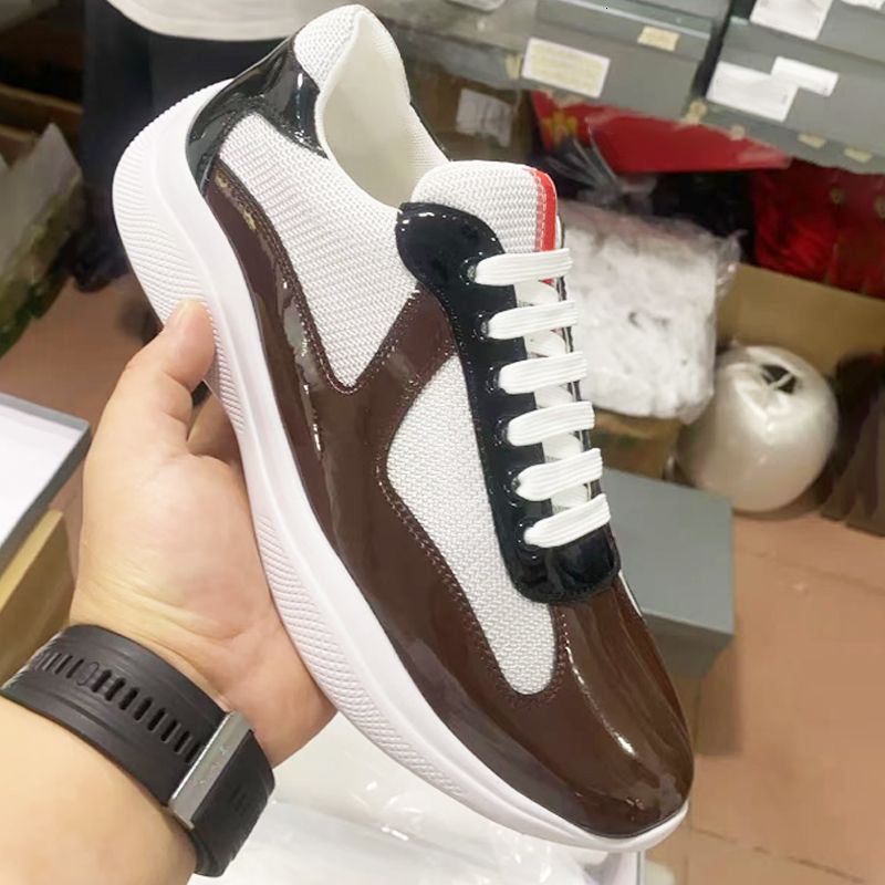 Plus Size EU49 Americas Cup Sneakers 2026 New Colours Designer Casual Sport Shoes Men Women Trainers Patent Leather Mesh Shoes Lace-Up Outdoor Shoes 53 - 3 of 9