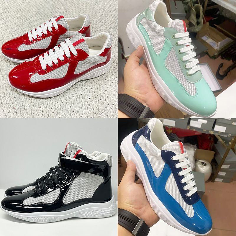 Plus Size EU49 Americas Cup Sneakers 2026 New Colours Designer Casual Sport Shoes Men Women Trainers Patent Leather Mesh Shoes Lace-Up Outdoor Shoes 53 - 2 of 9
