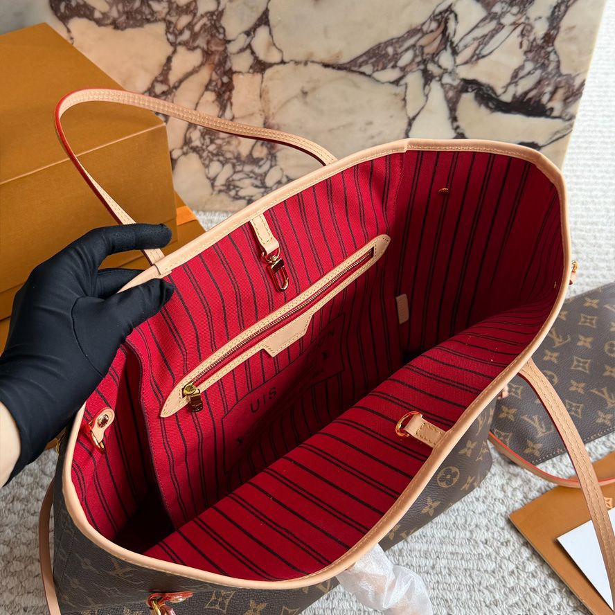 designer bag luxury bag mm tote bag shoulder bag neverfulll bag wallet full brown print bag leather bag crossbody bag high quality capacity composite shopping bag - 3 of 9