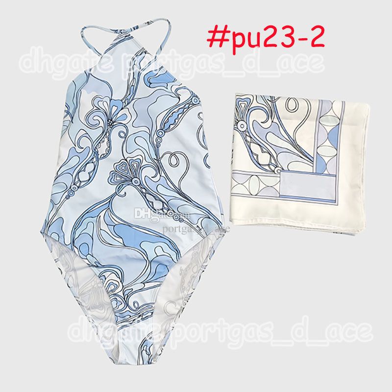 Mixed Prints Bikini Swimwear Headband Scarf Designer Women Sexy V Neck Swimsuits Sarong Skirt Halter Sleeveless Beachwear Beach Holiday Bathing Suits Swimsuit - 8 of 8