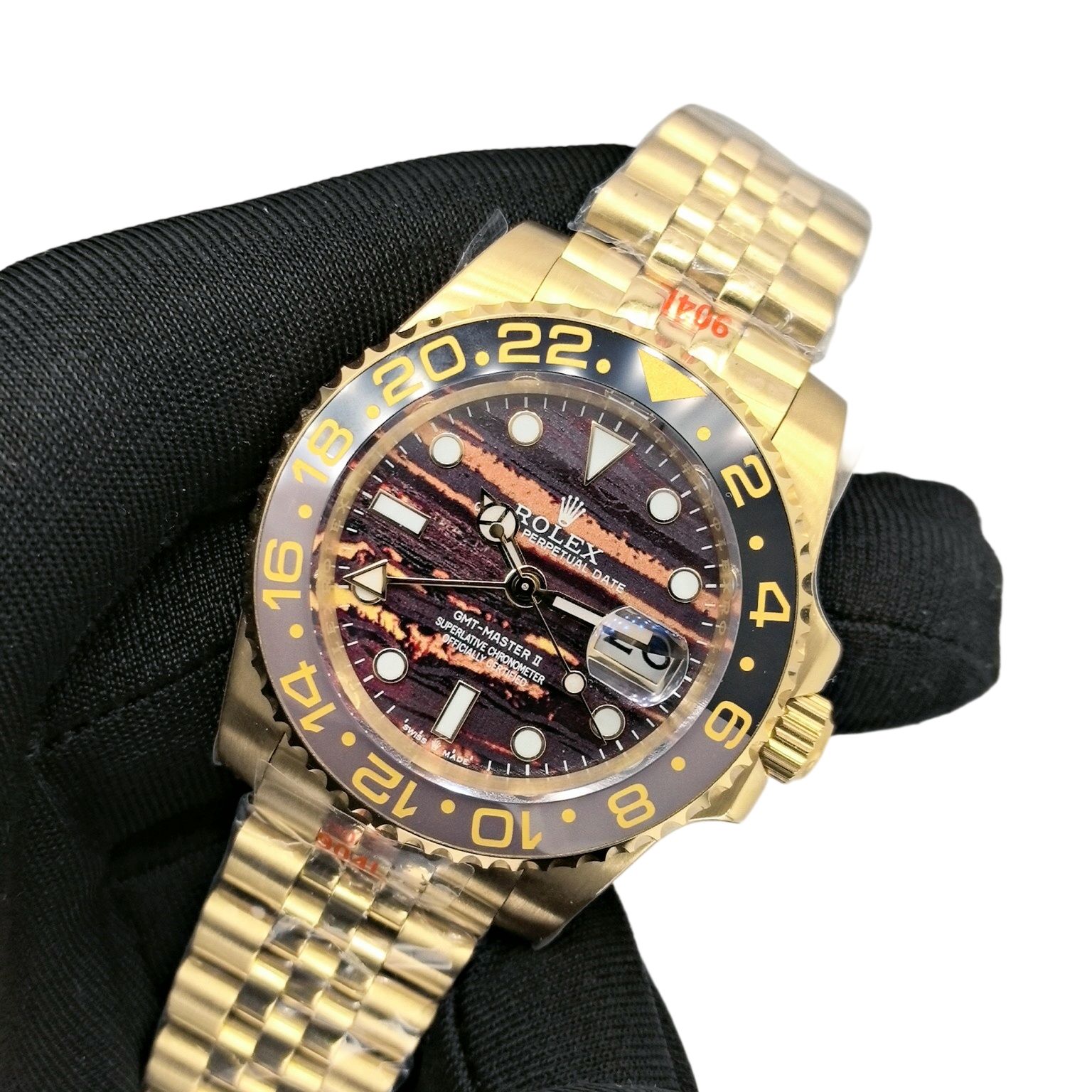 Rolex GMT Master 2 Root Beer 40mm Upgraded Jubilee Strap Automatic Stainless Steel Watch Bezel Men's Watch Sapphire Glass Case New Black Case - 2 of 8