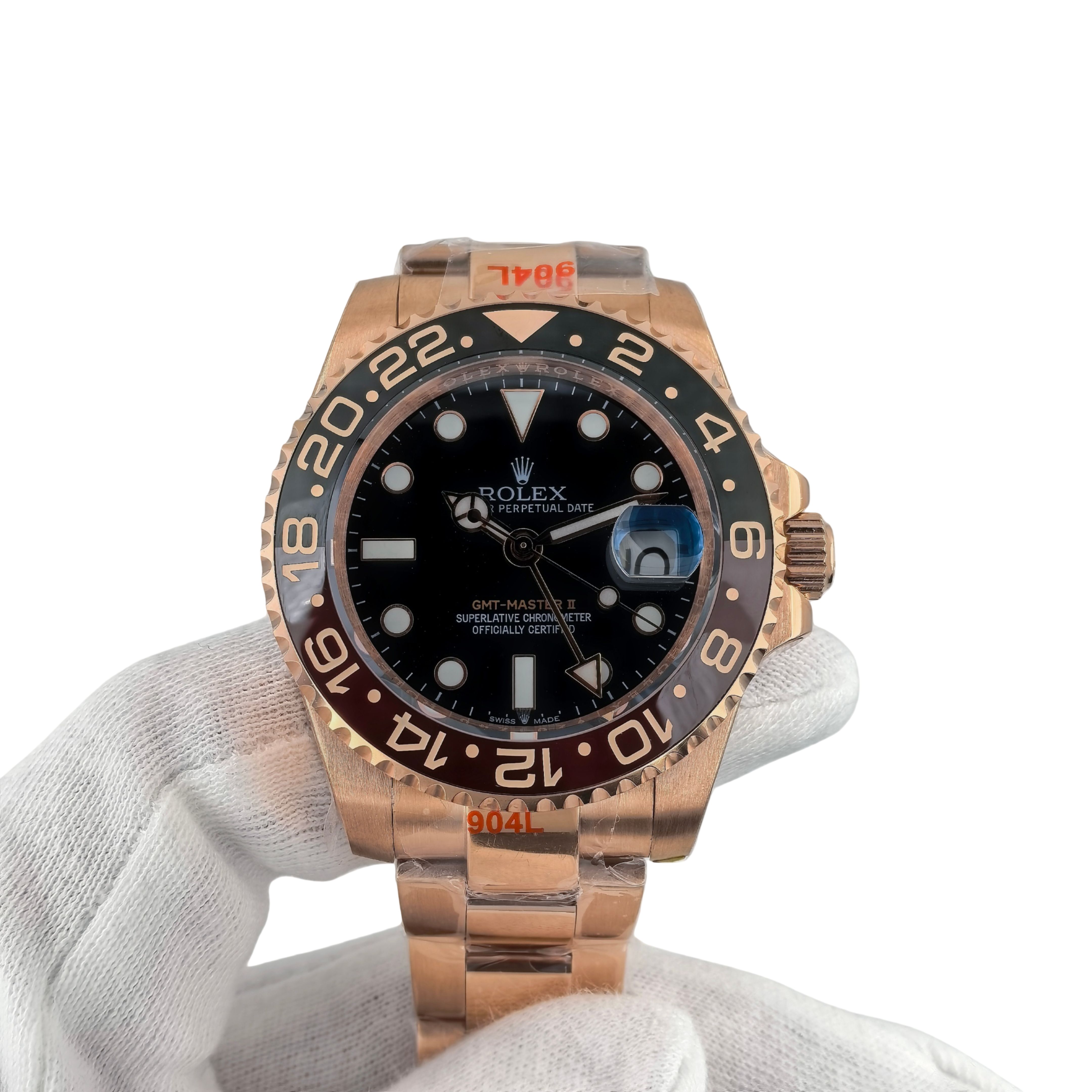 Rolex GMT Master 2 Root Beer 40mm Upgraded Jubilee Strap Automatic Stainless Steel Watch Bezel Men's Watch Sapphire Glass Case New Black Case - 5 of 8