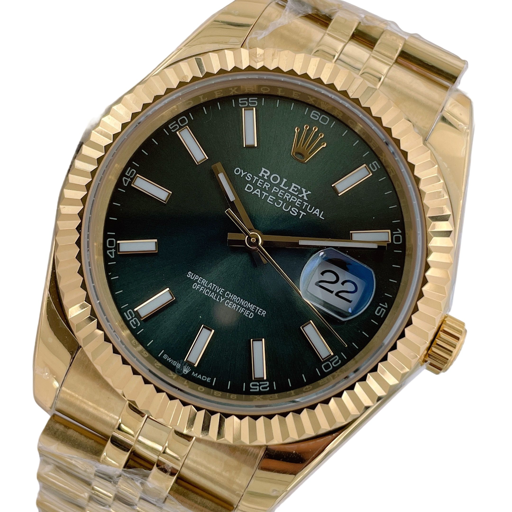 Rolex Gold Datejust Oyster 126334 41mm Upgraded Jubilee Strap Automatic Stainless Steel Watch Bezel Men's Watch Sapphire Glass Case New Black Case - 4 of 8