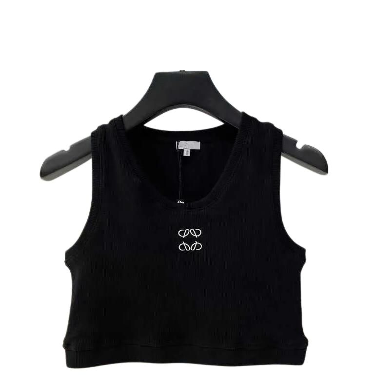 Designer Tank top Summer Women T Shirts Crop Top Sexy Off Shoulder Black Tank Casual Sleeveless Backless Shirt - 4 of 9