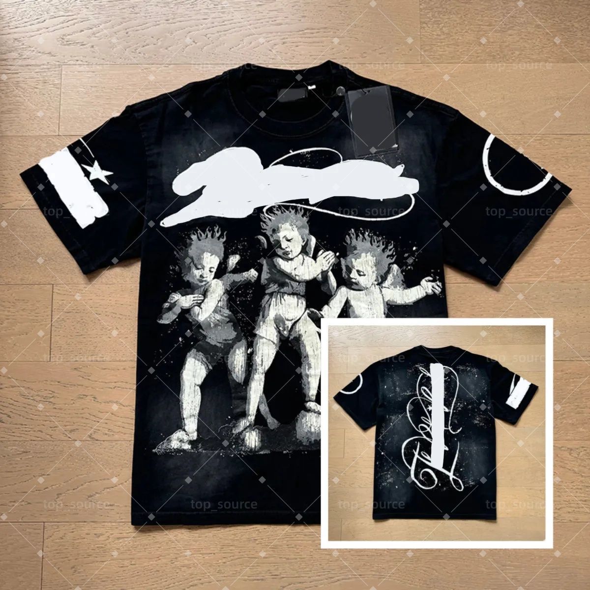 High quality designer graphic shirt Mens short sleeve designer with NFC scan new womens wash street loose round neck casuas High Streets Trendl mens shirts - 3 of 5