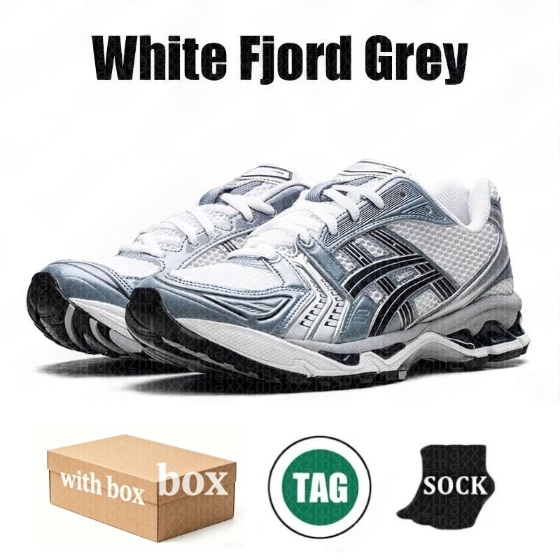 with box designer shoes asices gels nyc1130 k14 running shoes Japan kayano14es Metallic Silver Gold Chrome Toe Pink Foam Blue Tint mens womens outdoor sneakers 36-47 - 3 of 8