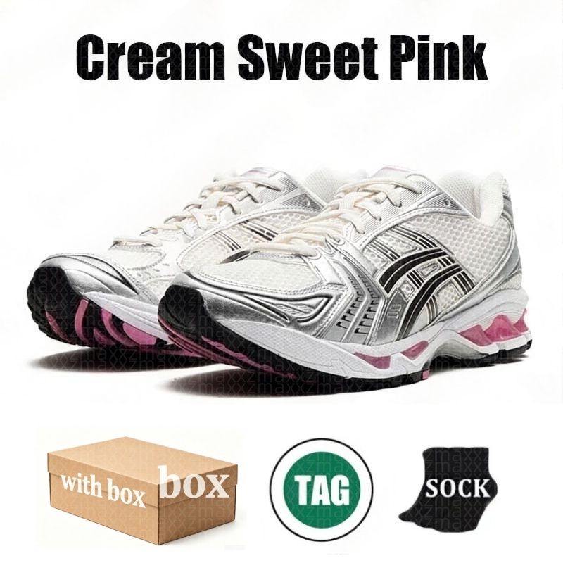 with box designer shoes asices gels nyc1130 k14 running shoes Japan kayano14es Metallic Silver Gold Chrome Toe Pink Foam Blue Tint mens womens outdoor sneakers 36-47 - 4 of 8