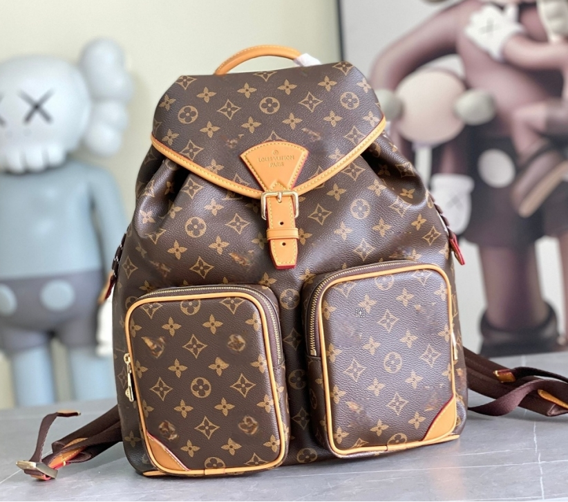 Designer bag Classic Monogram Print Sling Bag, Men's Luxury Chest Bag with Leather Trim, Casual Crossbody Backpack for Daily Commute Free Shoulder bag aa - 5 of 5
