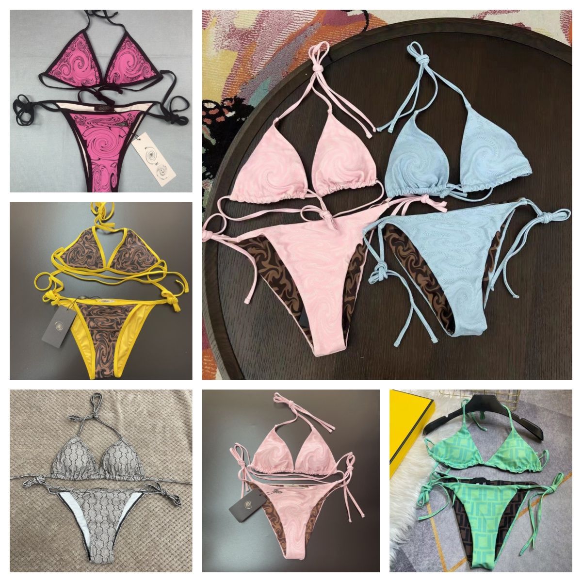 Designer Womens Bikini Swimwear Luxury Design Summer Vacation Sexy One Piece Swim suit Womens Beach Slim Bikini Two Pieces Set - 1 of 6