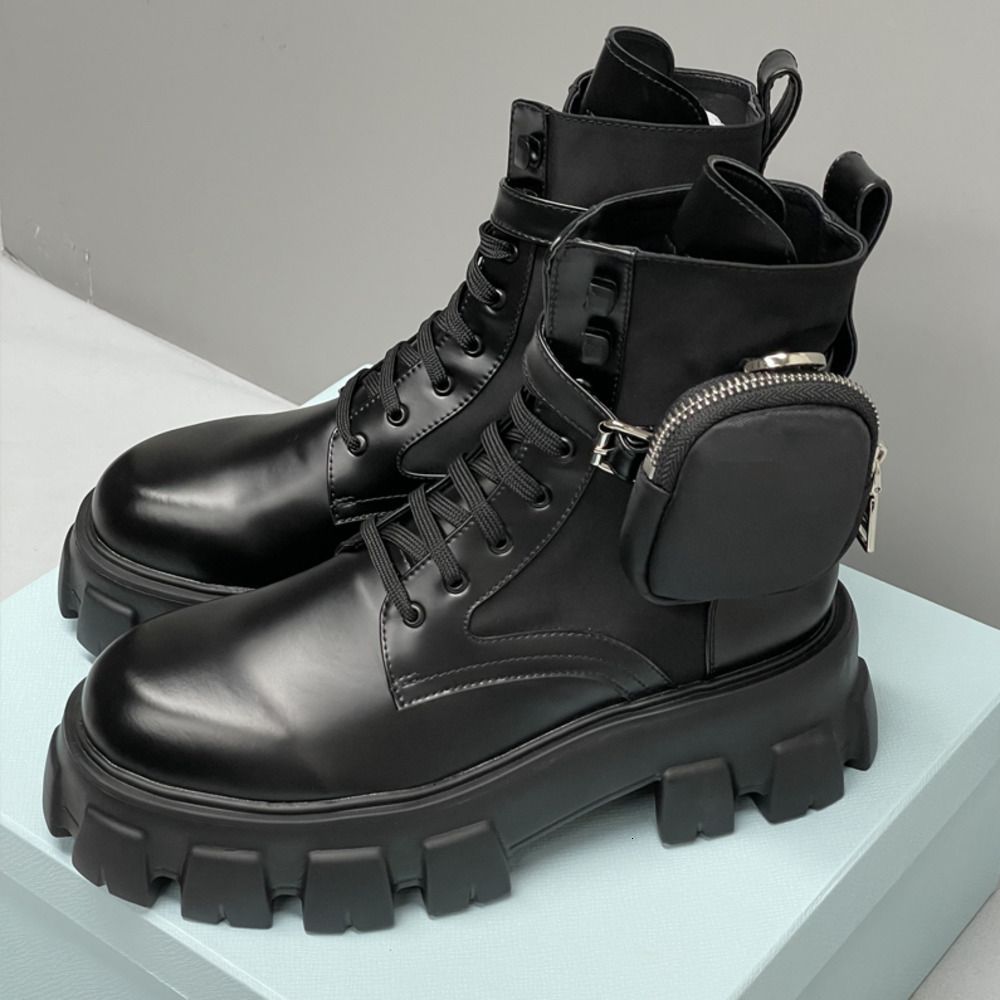 Designer Ankle Boots Women Rois Boots Platform Booties Leather And Suede Combat Knight Sneakers Trainers NO43 - 2 of 9