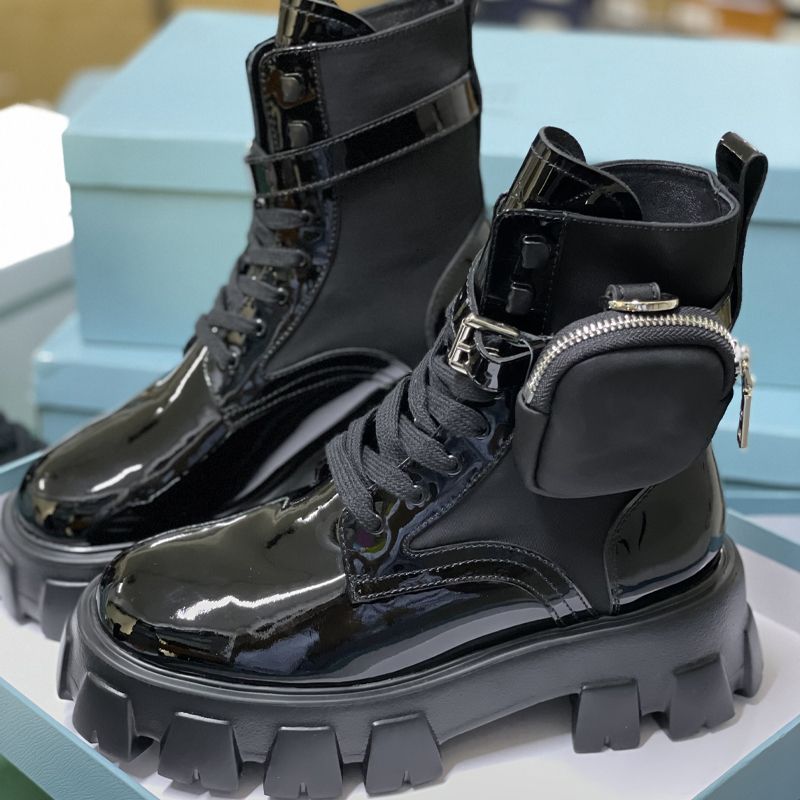 Designer Men Women Rois Ankle Boots Platform Martin Booties Real LeatherWith Removable Pouch Black Lady Outdoor Booties Shoes With Box High Quality 43 - 6 of 8