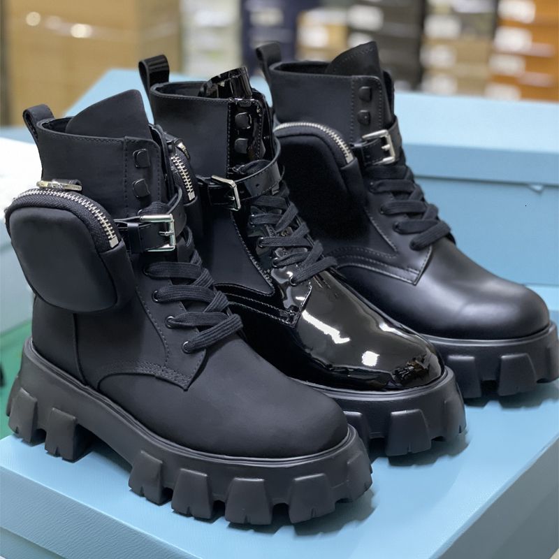 Designer Men Women Rois Ankle Boots Platform Martin Booties Real LeatherWith Removable Pouch Black Lady Outdoor Booties Shoes With Box High Quality 43 - 5 of 8
