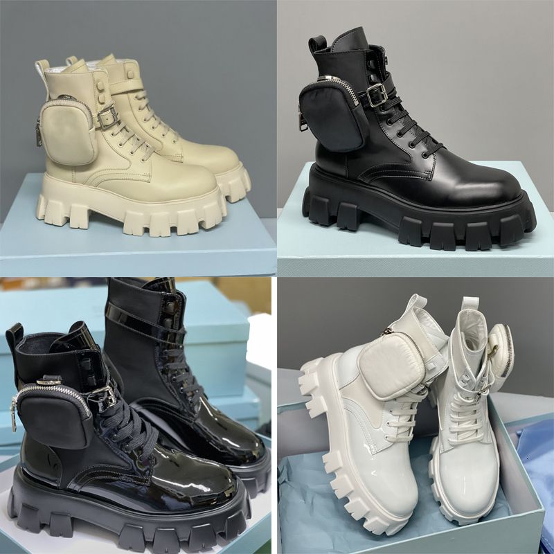 Designer Men Women Rois Ankle Boots Platform Martin Booties Real LeatherWith Removable Pouch Black Lady Outdoor Booties Shoes With Box High Quality 43 - 4 of 8