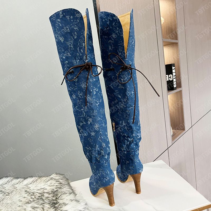 women over the knee boots winter canvas cowboy boots high heel boots fashion dress shoes womens designer shoes boots party wear 684 50 - 4 of 8