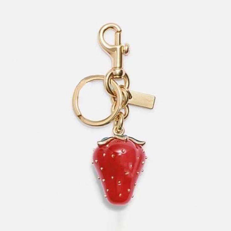 Little Charm, Big Smile Charm Women Key Rings keychain with box Retro-Cool Cherry In Glittery Resin Clip it To Favorite f Keys For Refreshing Style key chain Lanyards - 4 of 8