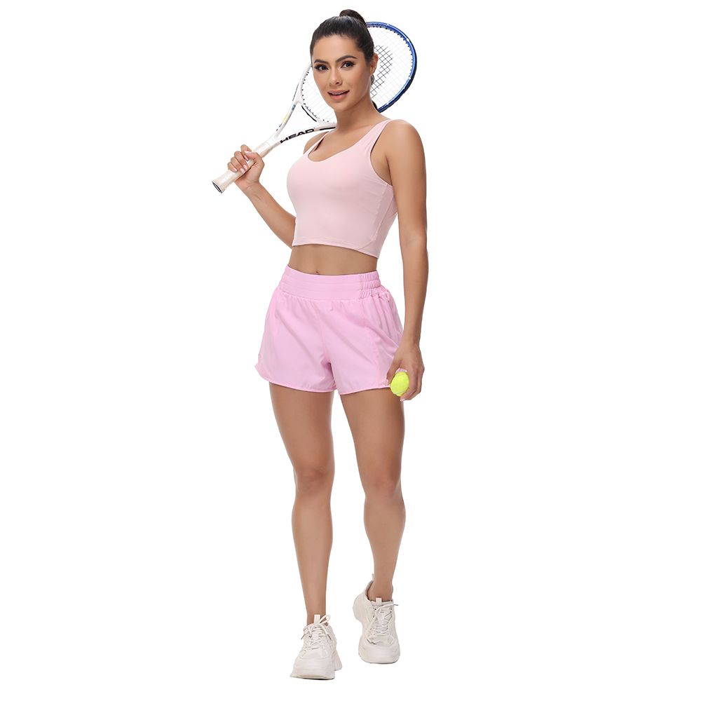 Womens Hotty Hot High-Rise Lined Short 4" Gym Fitness Training Tights Sport Quick-drying Short Pants Fashion Trousers - 5 of 8