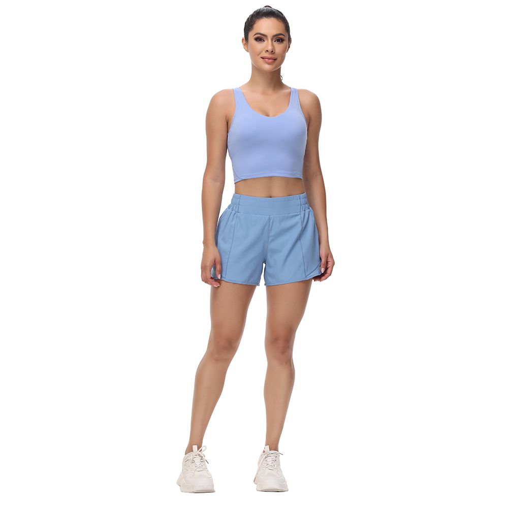 Womens Hotty Hot High-Rise Lined Short 4" Gym Fitness Training Tights Sport Quick-drying Short Pants Fashion Trousers - 8 of 8