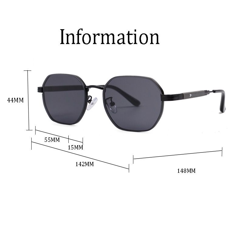 Designer Sunglasses Mens Womens Brand luxury Metal Frame Polarized Classic eyeglasses black vintage summer Outdoor shades eyeglasses with box - 9 of 9