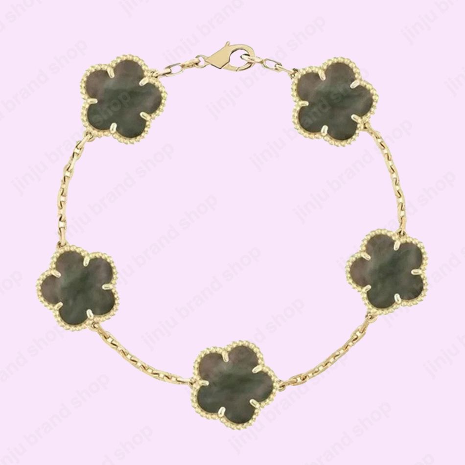 5 flower bracelet designer jewlery designer for women luxury clover bracelet sterling silver jewelry 925 diamond bracelet fashion braclet bracelet wholesale gift - 8 of 9