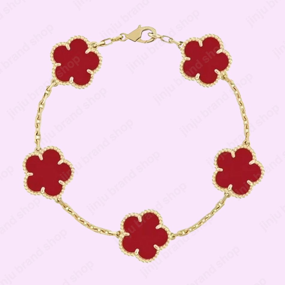 5 flower bracelet designer jewlery designer for women luxury clover bracelet sterling silver jewelry 925 diamond bracelet fashion braclet bracelet wholesale gift - 5 of 9