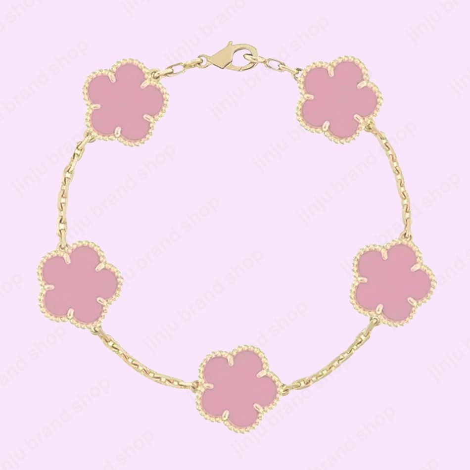 5 flower bracelet designer jewlery designer for women luxury clover bracelet sterling silver jewelry 925 diamond bracelet fashion braclet bracelet wholesale gift - 6 of 9