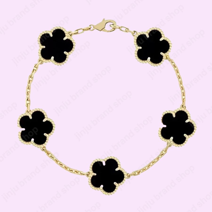 5 flower bracelet designer jewlery designer for women luxury clover bracelet sterling silver jewelry 925 diamond bracelet fashion braclet bracelet wholesale gift - 4 of 9