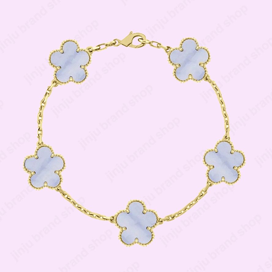 5 flower bracelet designer jewlery designer for women luxury clover bracelet sterling silver jewelry 925 diamond bracelet fashion braclet bracelet wholesale gift - 9 of 9