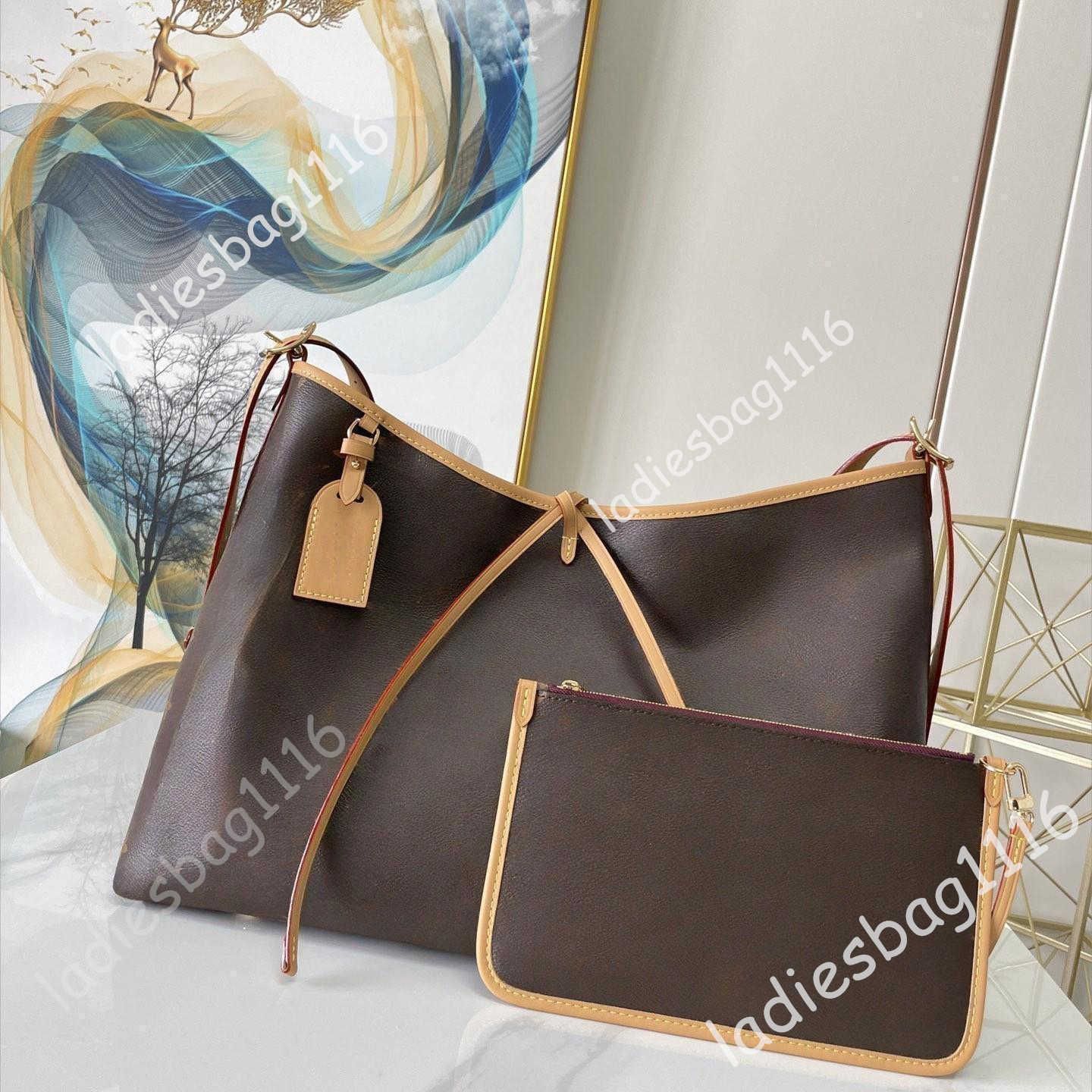 High quality Carryall Shoulder Bags Fashion MM PM Tote Bag Designer Womens Handbags Canvas Leather Vintage Carry All 2 In 1 Hobo With Wallet detachable shoulder strap - 3 of 8