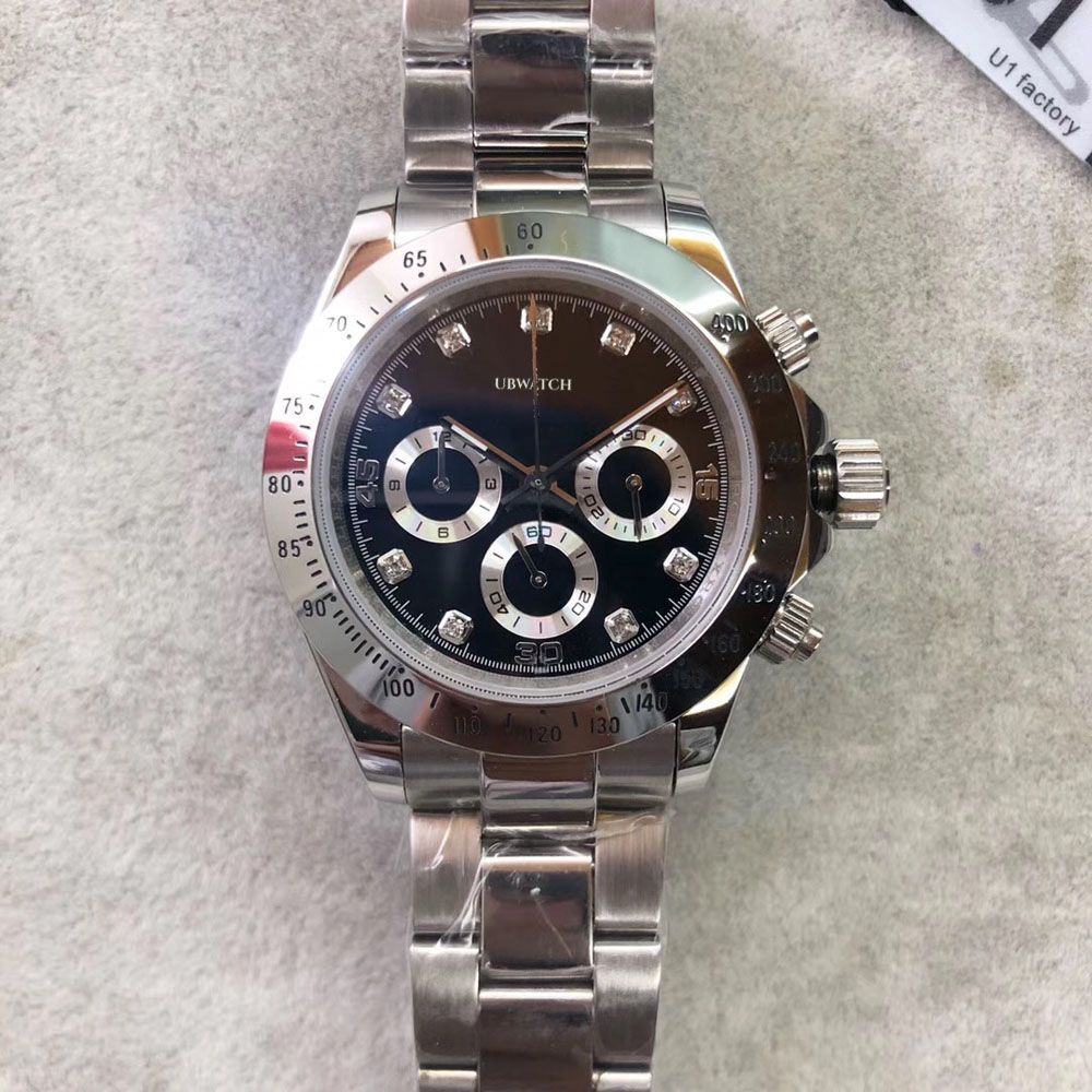 Quality Watch ST9 Steel All Subdials Working 40mm Automatic 3866 Mechanical Movement Sapphire Glass Mens Ceramic Bezel Silver Dial Watches - 8 of 8