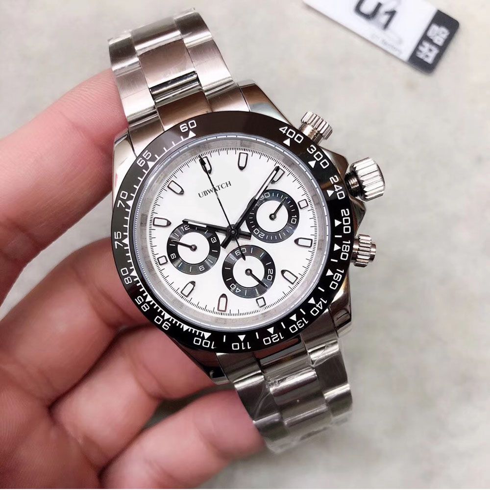 Quality Watch ST9 Steel All Subdials Working 40mm Automatic 3866 Mechanical Movement Sapphire Glass Mens Ceramic Bezel Silver Dial Watches - 1 of 8