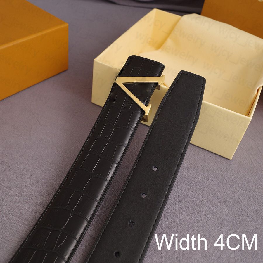 Real Leather Designer Belt Woman Belts Man Smooth Buckle Width 2.5cm & 4.0cm Cowskin Classic Golden Silver Color Letters Design - 3 of 8