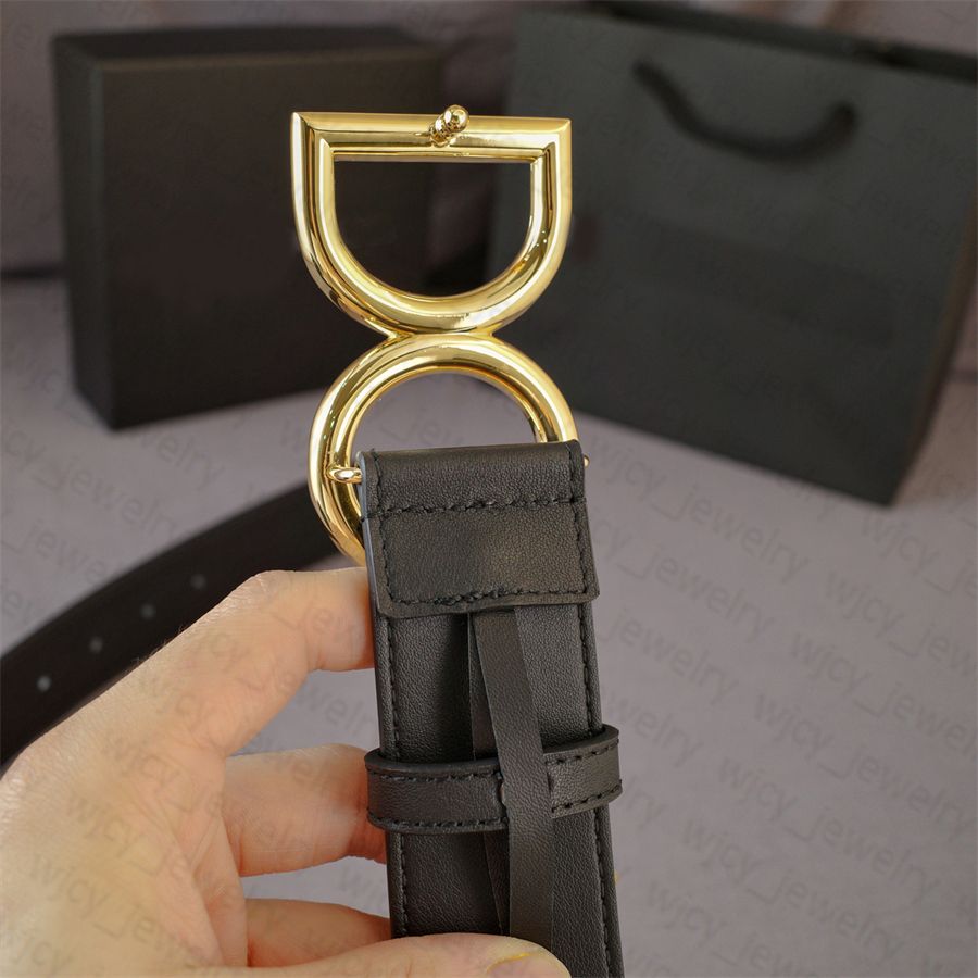 Classic Designer Mens Belt Width 4CM Genuine Leather Belts for Man Woman Smooth Buckle Gold Sliver 4 Colors Cowhide Letter Design - 8 of 8