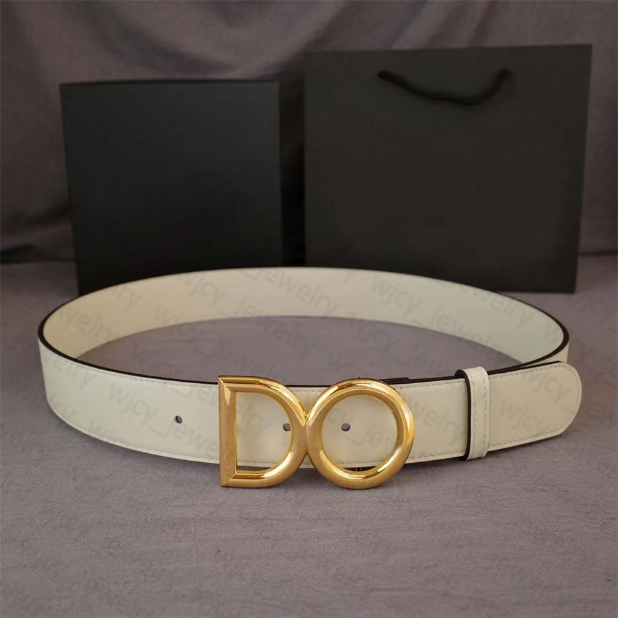 Classic Designer Mens Belt Width 4CM Genuine Leather Belts for Man Woman Smooth Buckle Gold Sliver 4 Colors Cowhide Letter Design - 5 of 8
