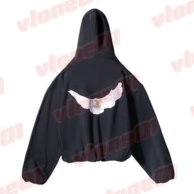 Mens Hoodies Man Women Designer White Dove Pattern Print Long Sleeve Hoodie Designers Womens Street Style Hip Hop Sweatshirt Size S-XL - 3 of 9