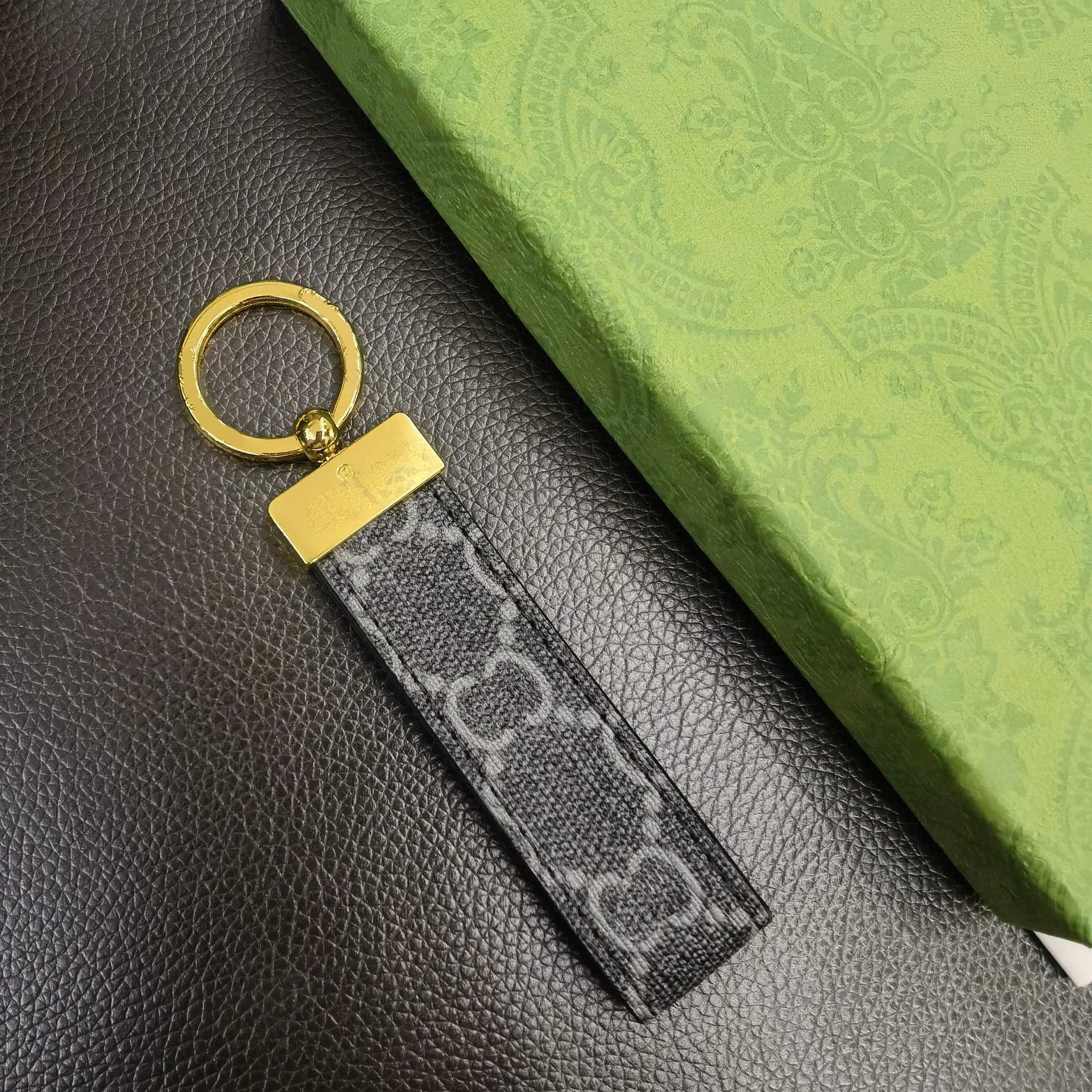 Handmade designer keychains dragonne multicolor key chain women men brown leather bag wallet lanyard plated gold accessories dragonne keychain letter - 4 of 8