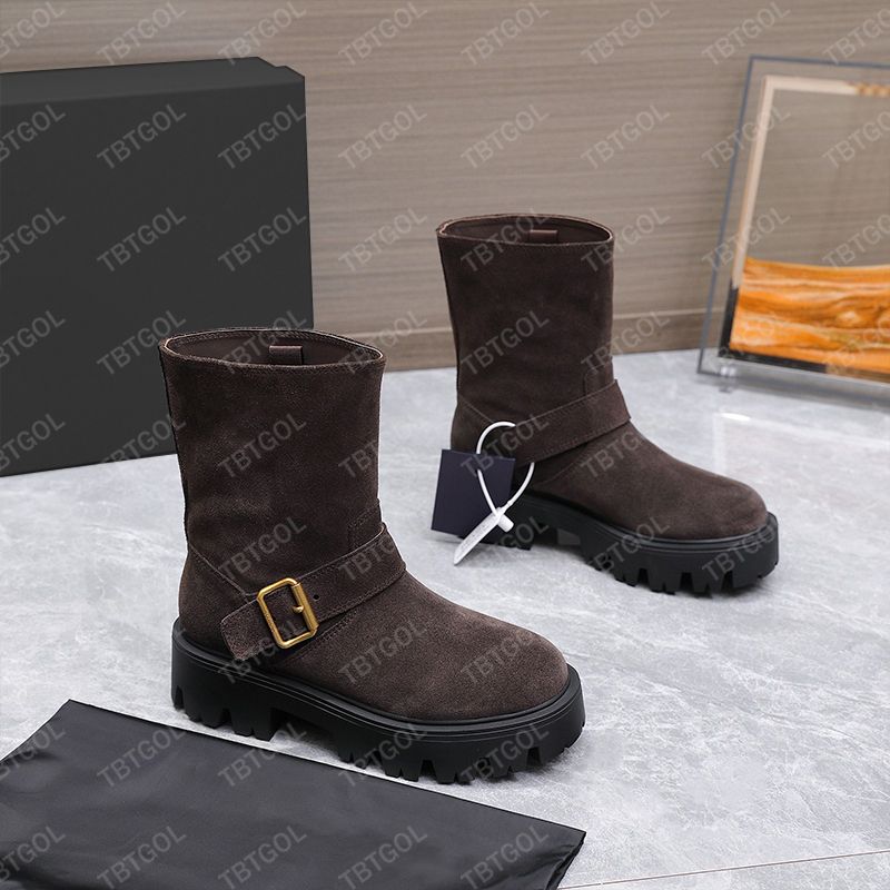 Designer Ankle Boots Women Rois Boots Platform Booties Leather And Suede Combat Knight Sneakers Trainers NO43 - 8 of 9