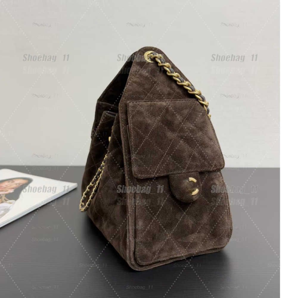 Evening Bags Designer shoulder diamond check long chain fashion bucket crossbody bag Big homeless person 25 suede leather grey casual luxury brand Medium hobo - 2 of 8