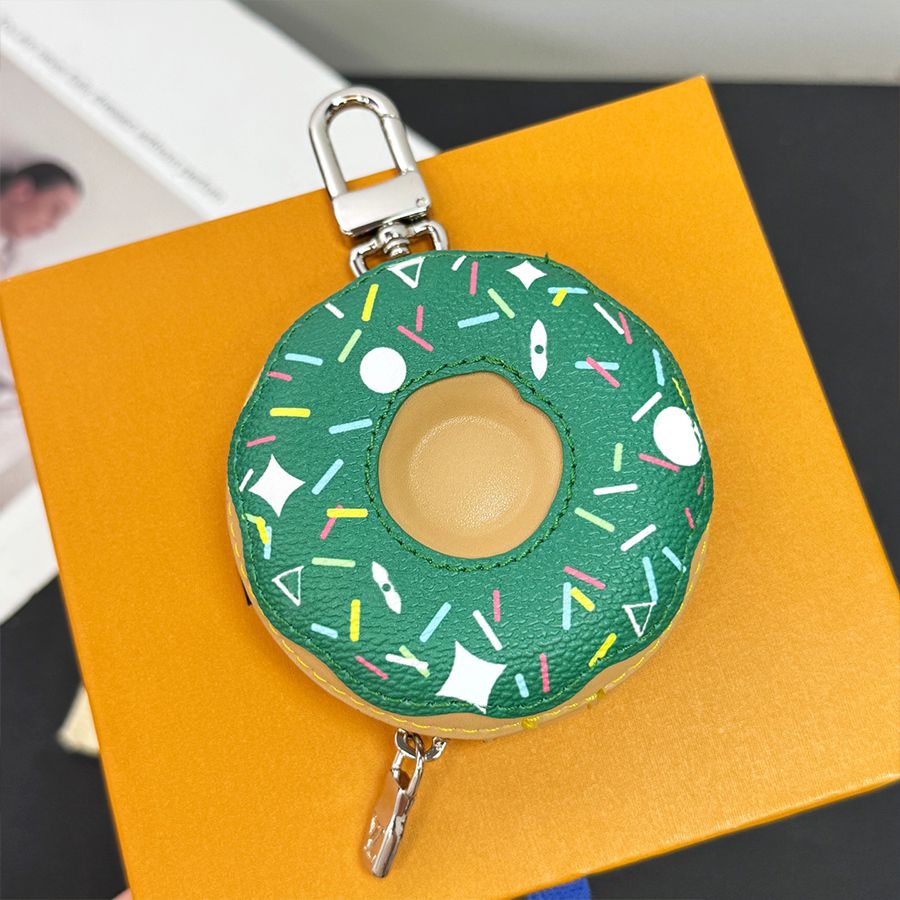Keychain Designer Burger Donut Lanyard Characters Keychain Fashion Chocolate Floral Pattern Handmade Leather Hanging Rope Men Keychain Women Headphone Keychain - 3 of 7