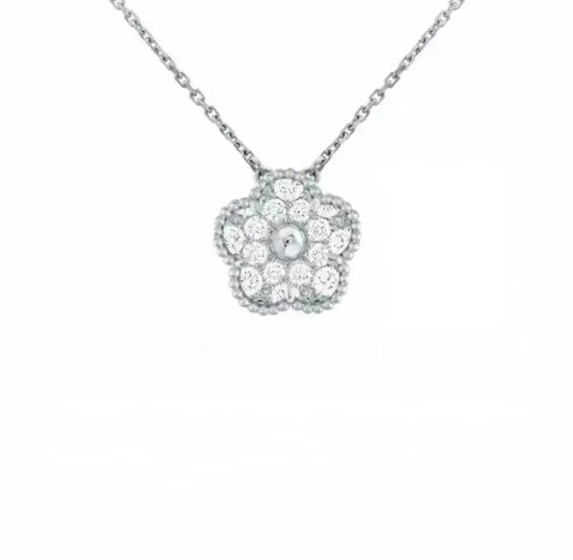 flower necklace designer for women classic clover necklace 15mm stainless steel iewlery mother of pearl diamonds pendant necklace designer iewelry women gift box - 6 of 9