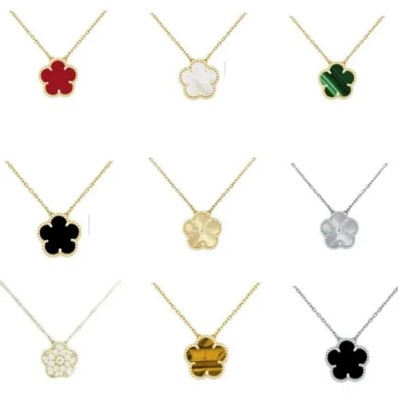 5 flower jewelry luxury designer necklace clover necklace women mother of pearl diamond stainless steel chain plated gold pendant silver wedding necklaces woman - 2 of 9