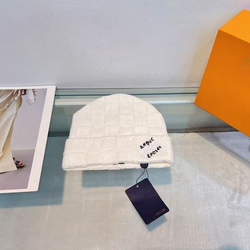 luxury designer beanie women and men New grid letters bonnet hat brim bonnet classic beautiful fashionable autumn and winter wear - 3 of 7