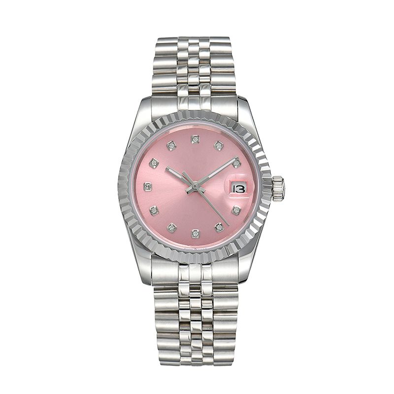 mens diamond lady watches automatic mechanical movement wristwatches full stainless steel watch luminous sapphire glass montre de luxe 28-36-41mm - 7 of 9