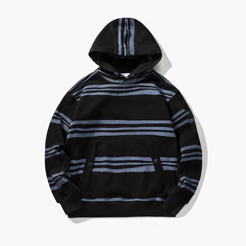 Topstoney Designer Hoodies Spring Mens Striped Hoodie Cotton Super Large Hoodie Long Sleeve Street Clothing Fashion Top Jumper - 1 of 8