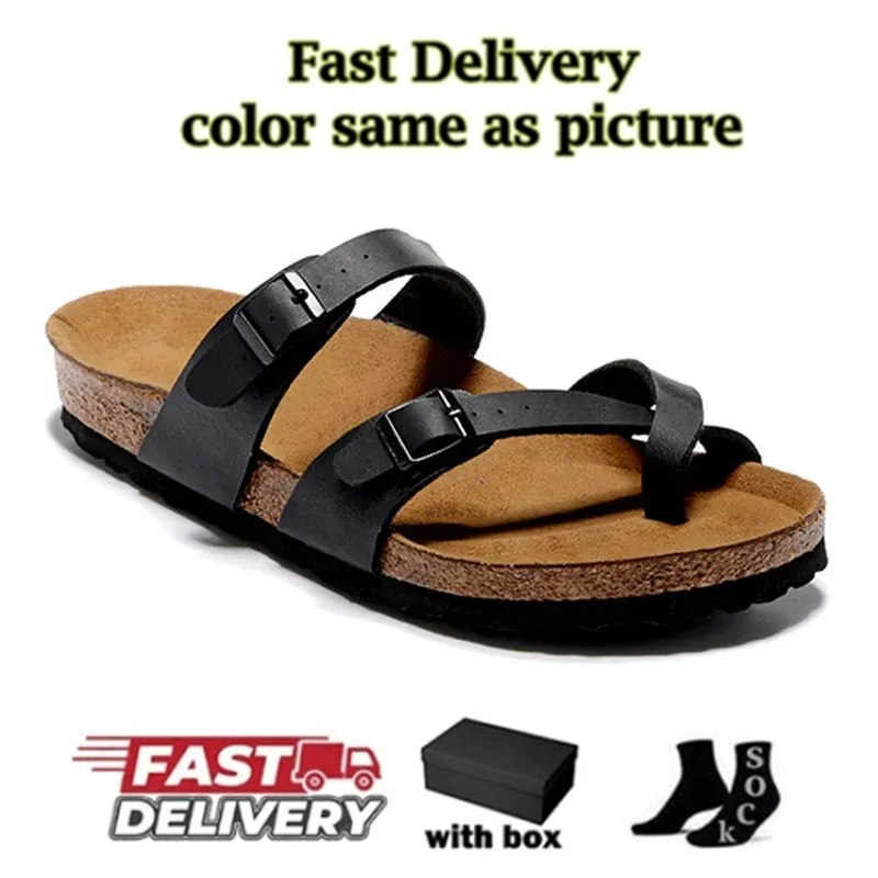 With Box Designer Clogs Sandals clog Slippers Cork Flat High Quality Fashion Summer Genuine Leather Slide Favourite Beach Casual Shoes Women Men 35-45 - 2 of 8