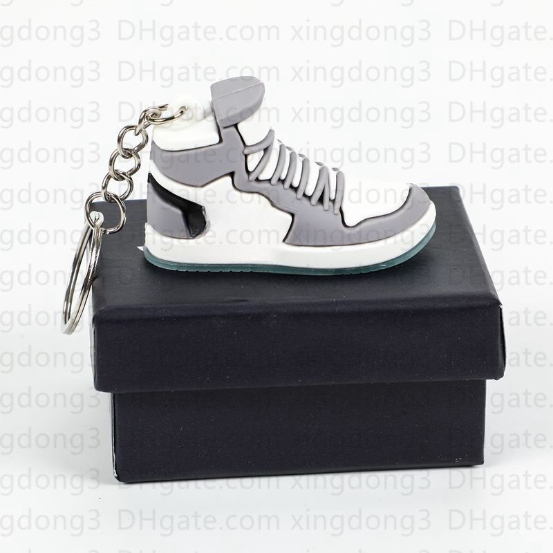 Wholesale keychain Designer keychain bag charm Mini Silicone Sneaker key chain Men Women Kids Key Ring Gift Shoe Keychain Handbag Chain Basketball Shoe Key Holder 25 - 3 of 5