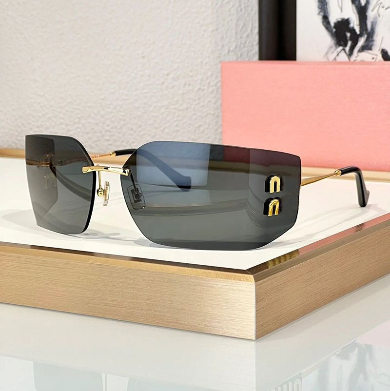 Designer Sunglasses for womens sunglasses men sunglass woman rimless frame mirror cat eye shades luxury sun glasses for women Y2K spicy girl gift High quality - 3 of 8